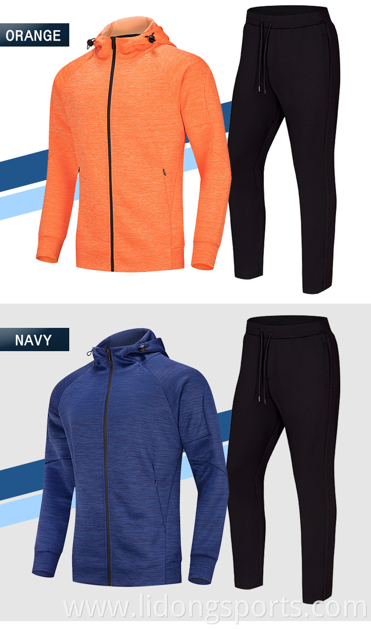 Men's training set wholesale men sports men gym tracksuit OEM active wear set hoodie and jogger